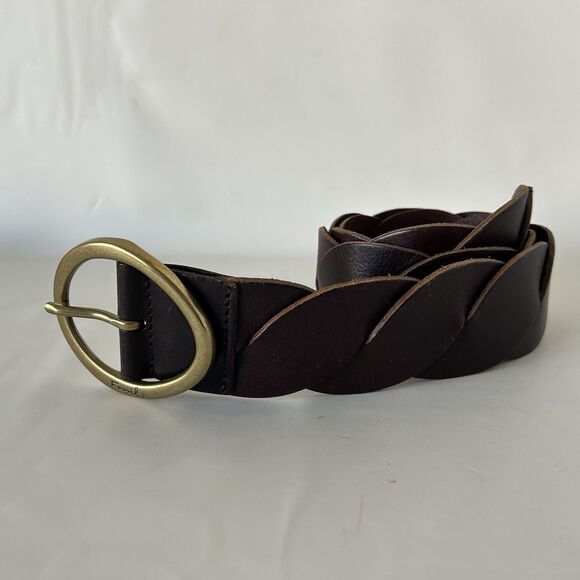 Fossil Belt Women’s Small  Brown Leather with   Gold Buckle - Picture 3 of 5